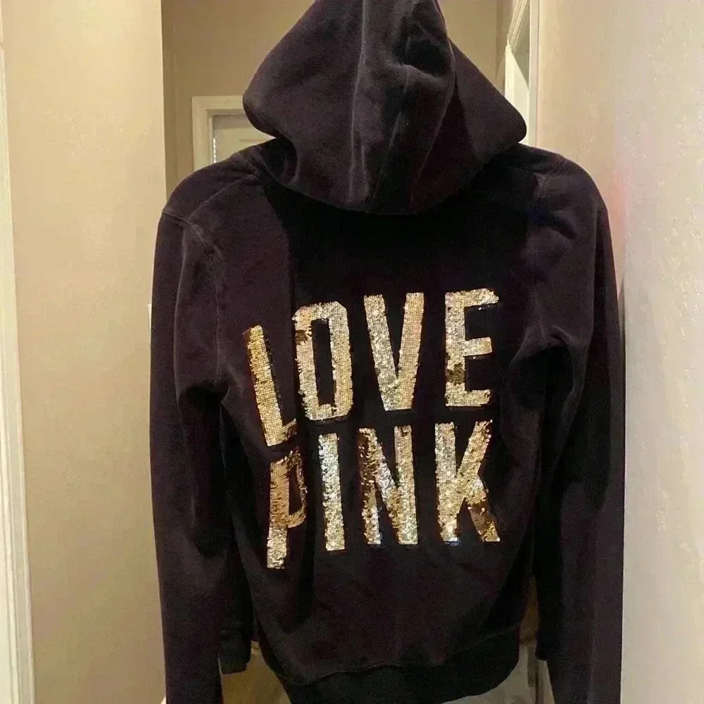 PINK Velour black and gold